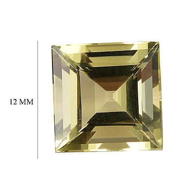 AA Brazilian Green Gold Quartz (Sqr 12 mm) 7.36 ctw