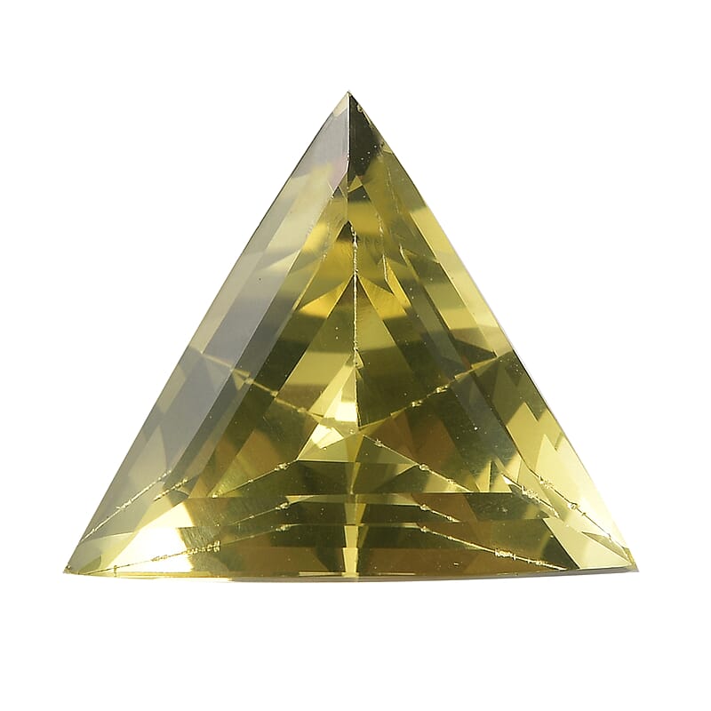AA Brazilian Green Gold Quartz (Triangle 15 mm) 6.76 ctw