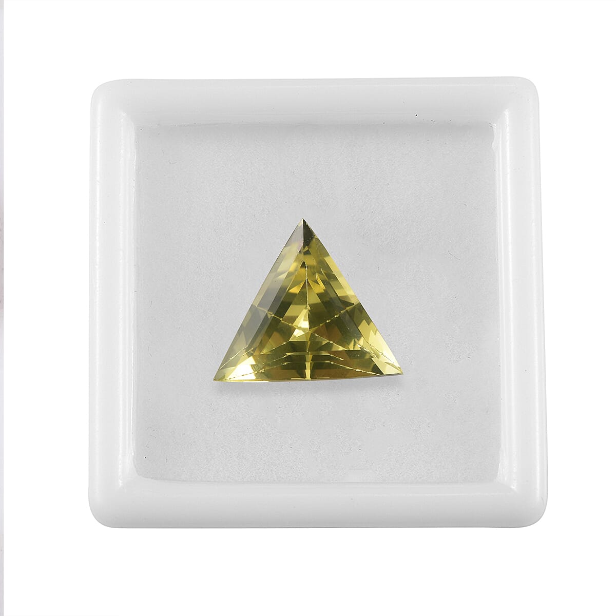 AA Brazilian Green Gold Quartz (Triangle 15 mm) 6.76 ctw