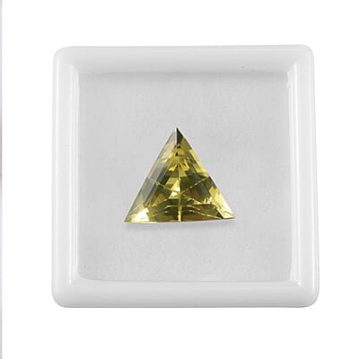 AA Brazilian Green Gold Quartz (Triangle 15 mm) 6.76 ctw