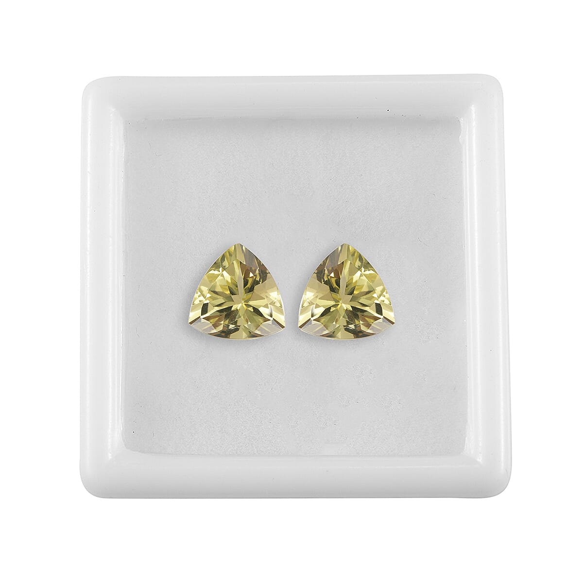 Set of 2 Brazilian Green Gold Quartz (Trl 10 mm) 6.11 ctw
