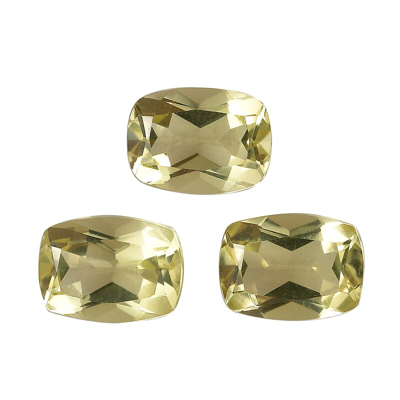 Set of 3 Lemon Quartz (Cush 8x6 mm) 3.57 ctw
