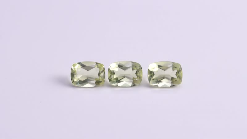 Set of 3 Lemon Quartz (Cush 8x6 mm) 3.57 ctw