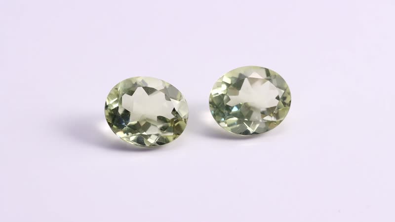 Set of 2 Lemon Quartz (Ovl 12x10 mm) 6.79 ctw