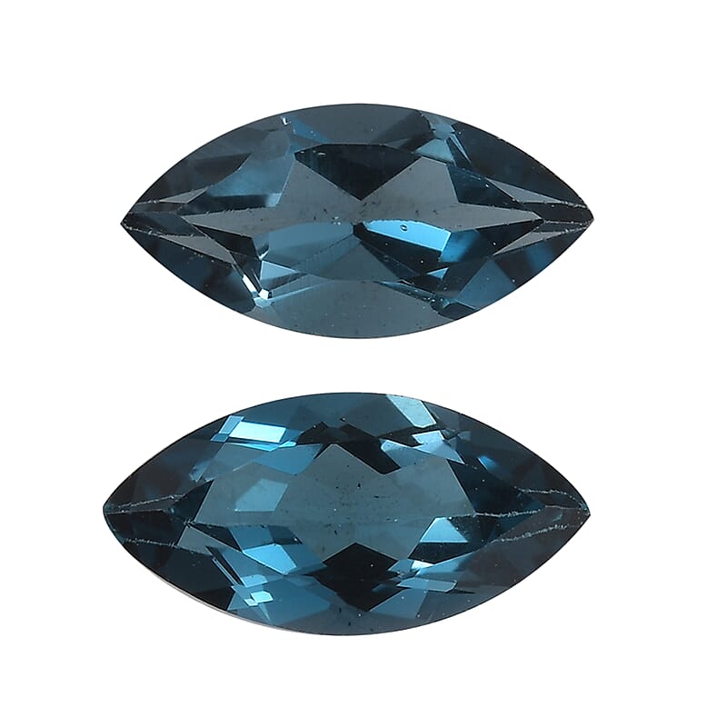 Set of 2 London Blue Topaz (Mrq 8x4 mm) 1.13 ctw