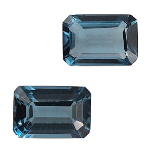 Set of 2 London Blue Topaz (Oct 6x4 mm) 1.12 ctw