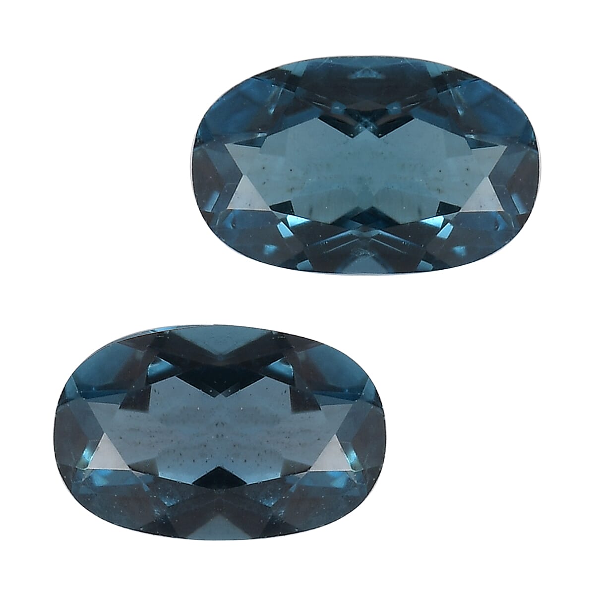 Set of 2 London Blue Topaz (Oval 6x4 mm) 0.97 ctw