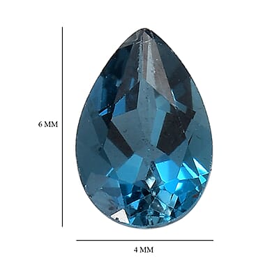 Set of 2 London Blue Topaz (Pear 6x4 mm) 0.85 ctw Loose gemstone
