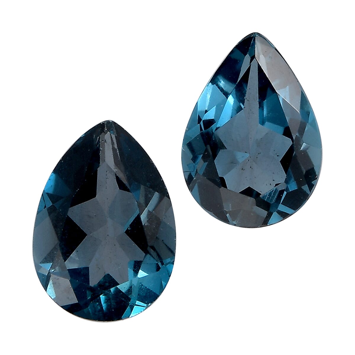 Set of 2 AA London Blue Topaz (Pear 7x5 mm) 1.52 ctw