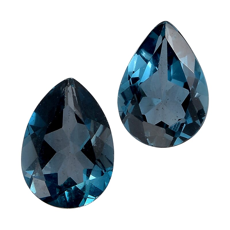 Set of 2 AA London Blue Topaz (Pear 7x5 mm) 1.52 ctw