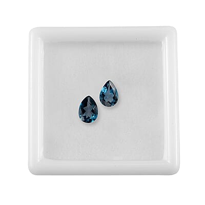 Set of 2 AA London Blue Topaz (Pear 7x5 mm) 1.52 ctw