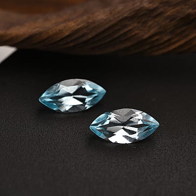 Set of 2 Sky Blue Topaz (Mrq 10x5 mm) 2.12 ctw