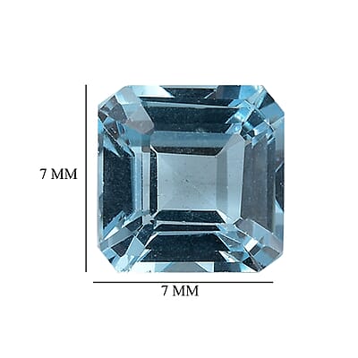 Set of 2 Asscher Cut Sky Blue Topaz (Oct 7x7 mm) 3.99 ctw
