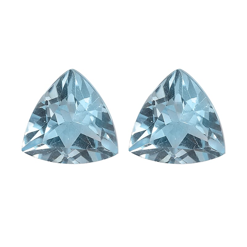 Set of 2 Sky Blue Topaz (Trl 7 mm) 2.28 ctw