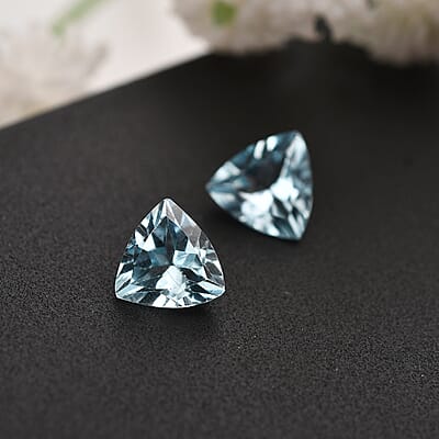 Set of 2 Sky Blue Topaz (Trl 7 mm) 2.28 ctw
