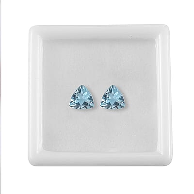 Set of 2 Sky Blue Topaz (Trl 7 mm) 2.28 ctw