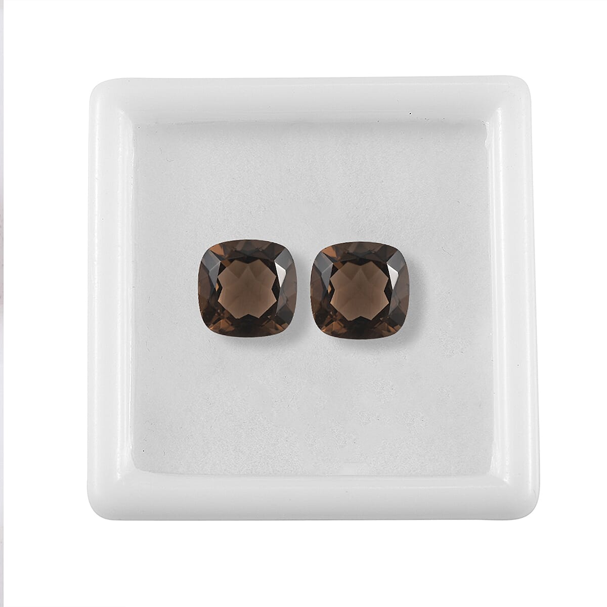 Set of 2 Brazilian Smoky Quartz (Cush 10x10 mm) 7.35 ctw Loose gemstone