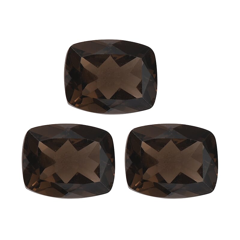 Set of 3 AA Brazilian Smoky Quartz (Cush 10x8 mm) 8.08 ctw