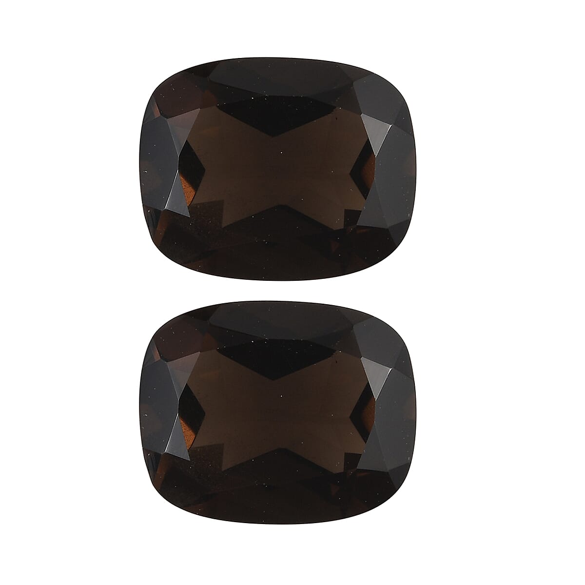 Set of 2 AA Brazilian Smoky Quartz (Cush 11x9 mm) 7.00 ctw Loose gemstone