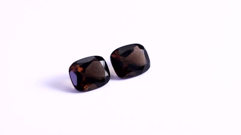Set of 2 AA Brazilian Smoky Quartz (Cush 11x9 mm) 7.00 ctw Loose gemstone
