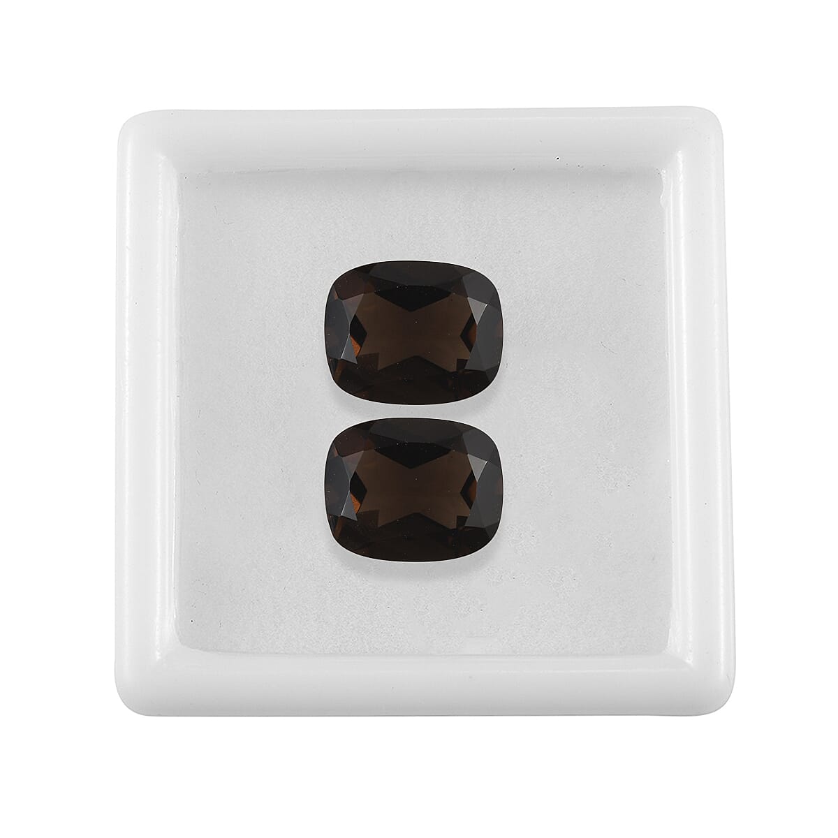Set of 2 AA Brazilian Smoky Quartz (Cush 11x9 mm) 7.00 ctw Loose gemstone