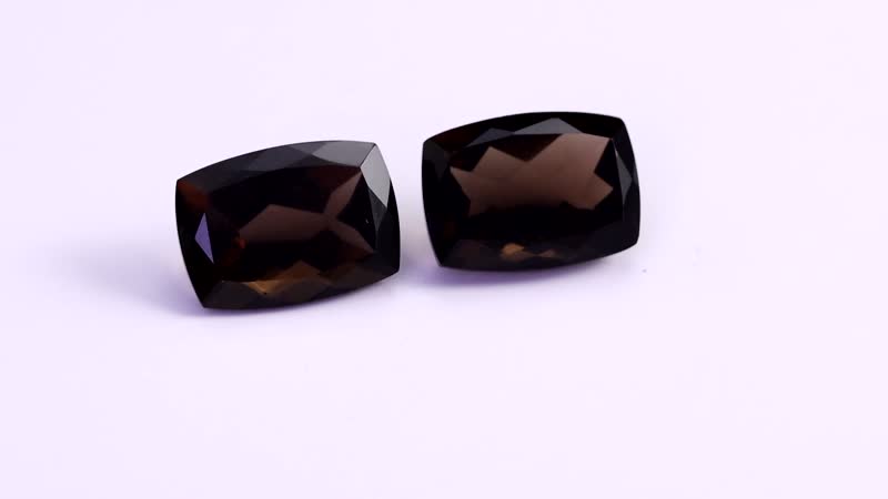 Set of 2 AA Brazilian Smoky Quartz (Cush 14x10 mm) 11.39 ctw