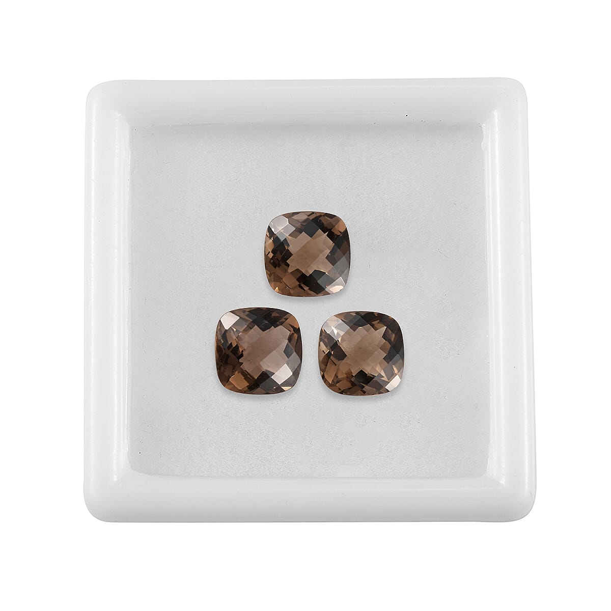Set of 3 Brazilian Smoky Quartz (Cush 9x9 mm) 7.55 ctw