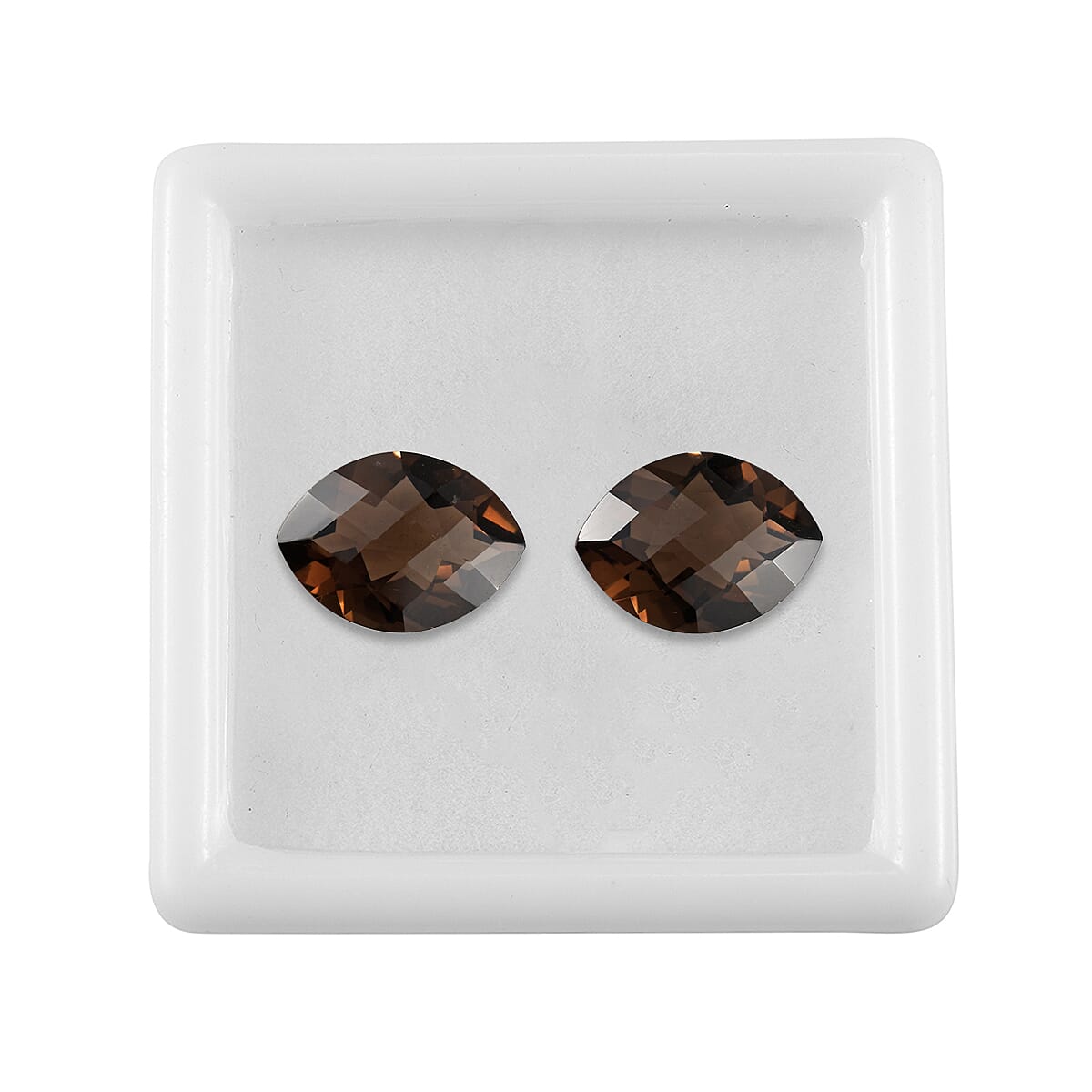 Set of 2 AA Brazilian Smoky Quartz (Mrq 16x12 mm) 13.54 ctw