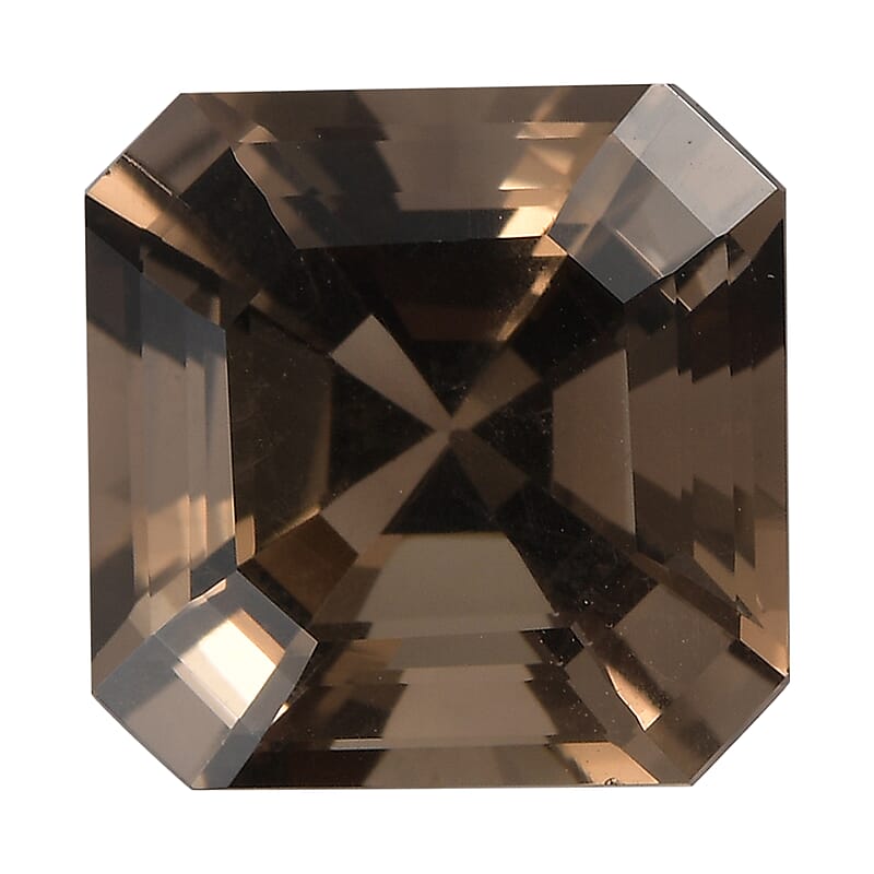 Asscher Cut Brazilian Smoky Quartz (Oct 12x12 mm) 6.38 ctw Loose gemstone
