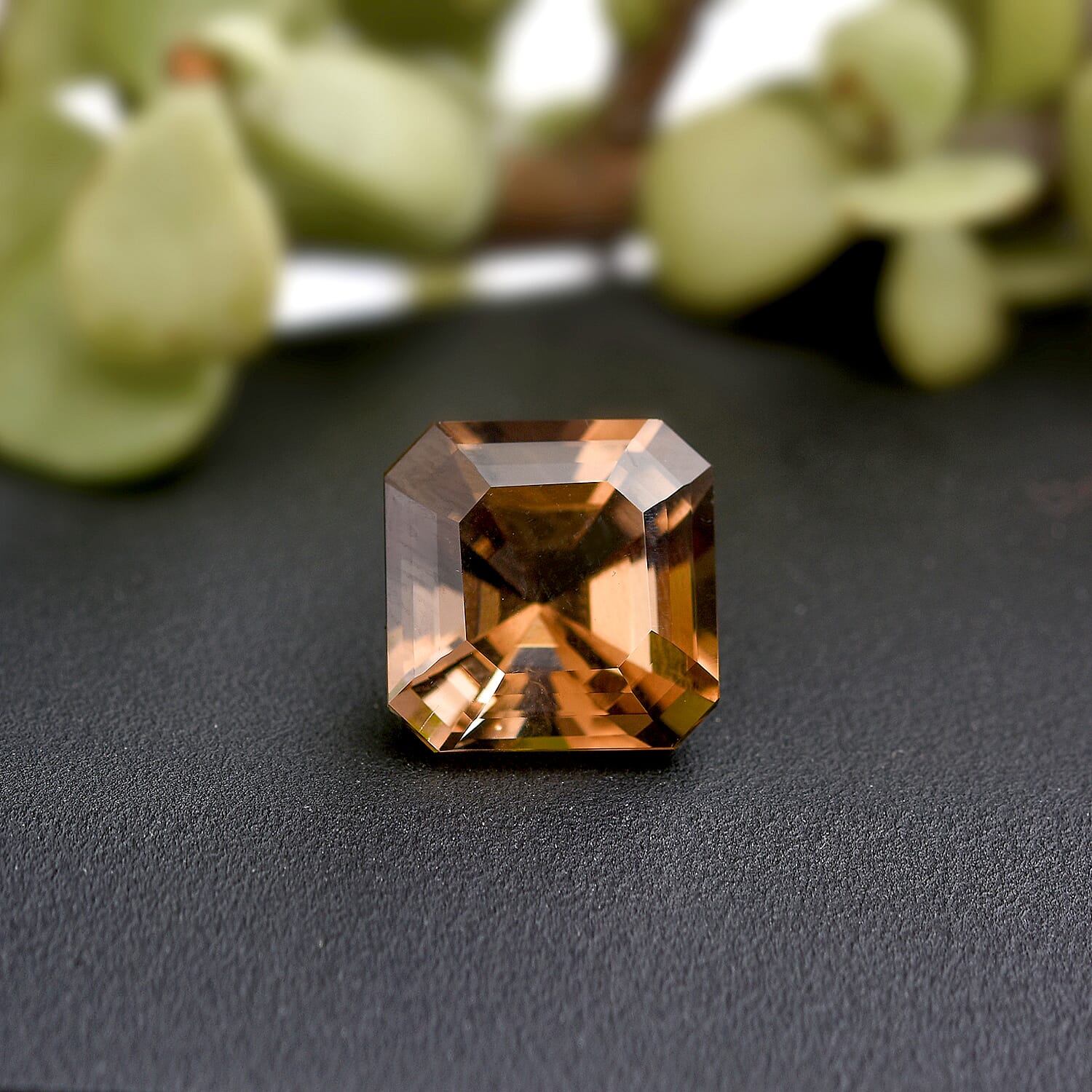Asscher Cut Brazilian Smoky Quartz (Oct 12x12 mm) 6.38 ctw Loose gemstone
