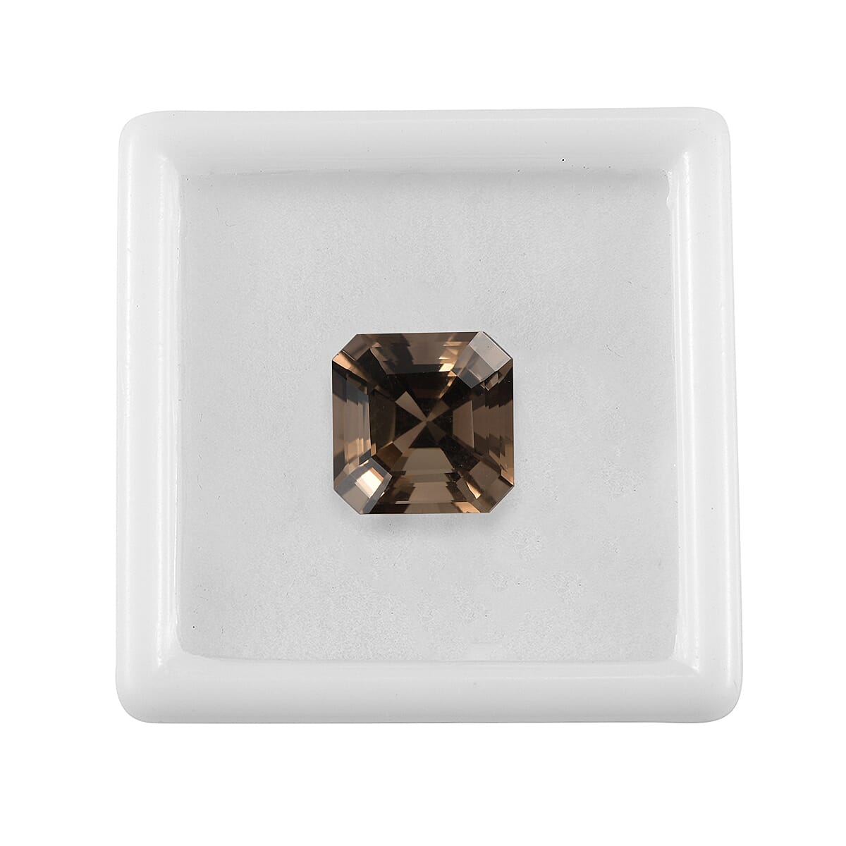 Asscher Cut Brazilian Smoky Quartz (Oct 12x12 mm) 6.38 ctw Loose gemstone