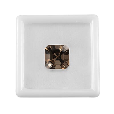 Asscher Cut Brazilian Smoky Quartz (Oct 12x12 mm) 6.38 ctw Loose gemstone