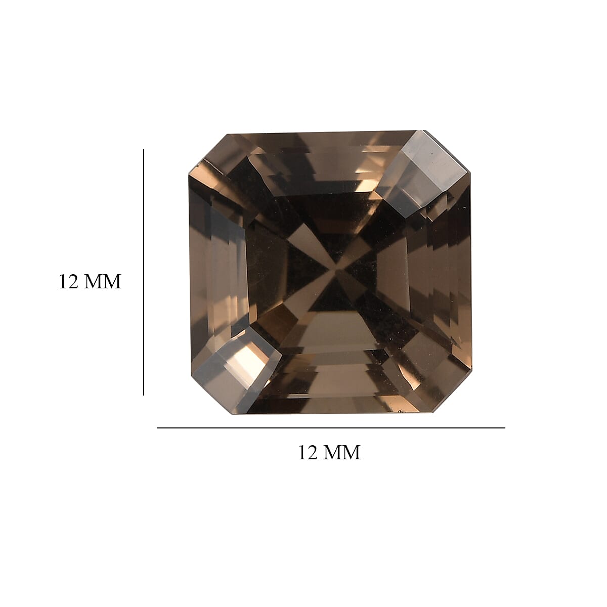 Asscher Cut Brazilian Smoky Quartz (Oct 12x12 mm) 6.38 ctw Loose gemstone