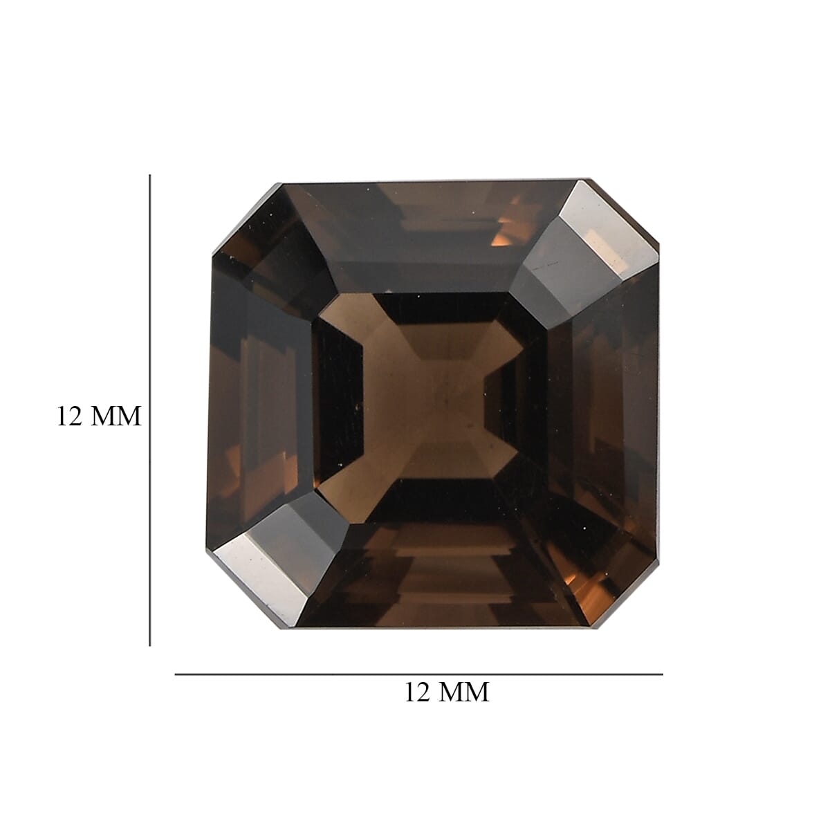 Set of 2 Asscher Cut AAA Brazilian Smoky Quartz (Oct 12x12 mm) 13.60 ctw image number 4