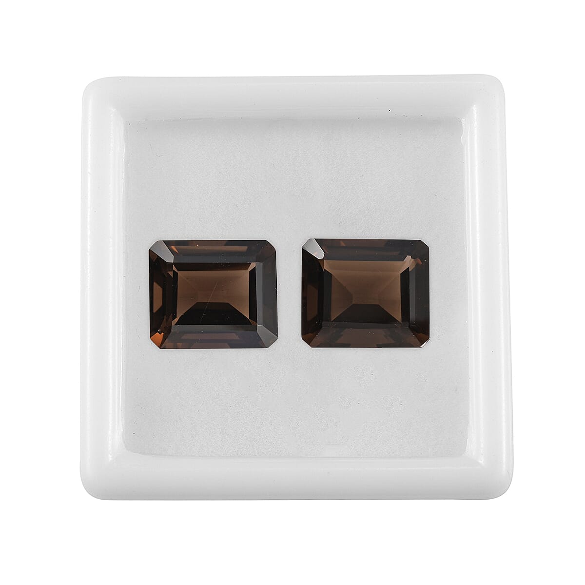Set of 2 AA Brazilian Smoky Quartz (Oct 14x12 mm) 15.95 ctw