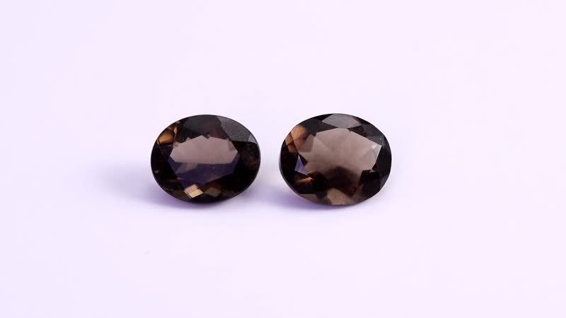 Set of 2 Brazilian Smoky Quartz (Ovl 11x9 mm) 5.96 ctw