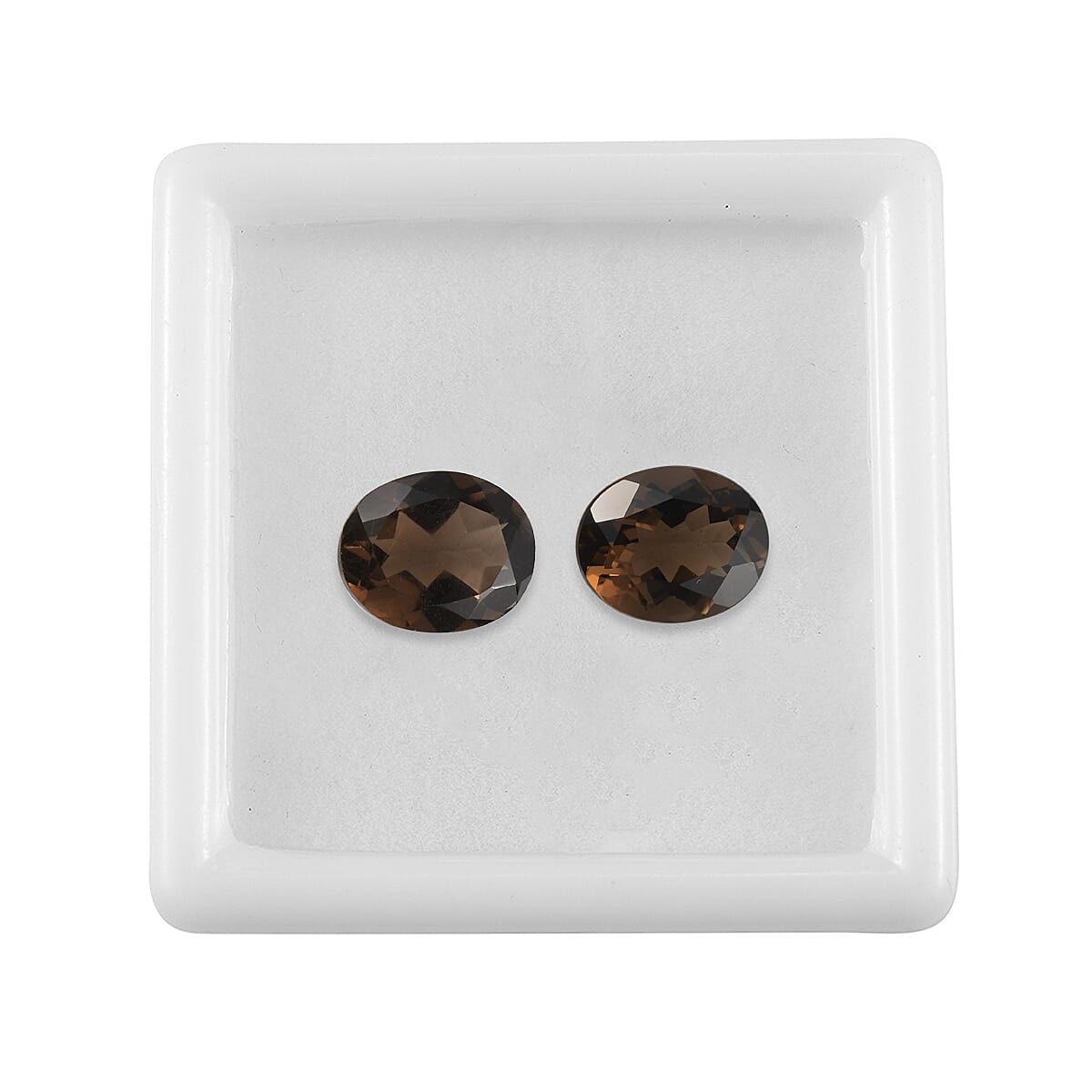 Set of 2 Brazilian Smoky Quartz (Ovl 11x9 mm) 5.96 ctw