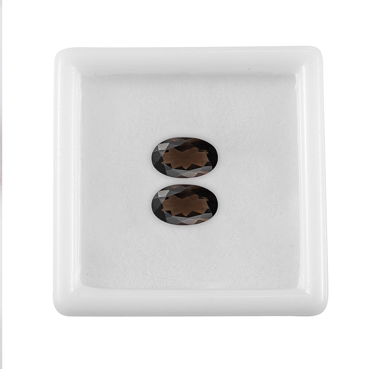 Set of 2 AA Brazilian Smoky Quartz (Ovl 16x10 mm) 12.47 ctw Loose gemstone