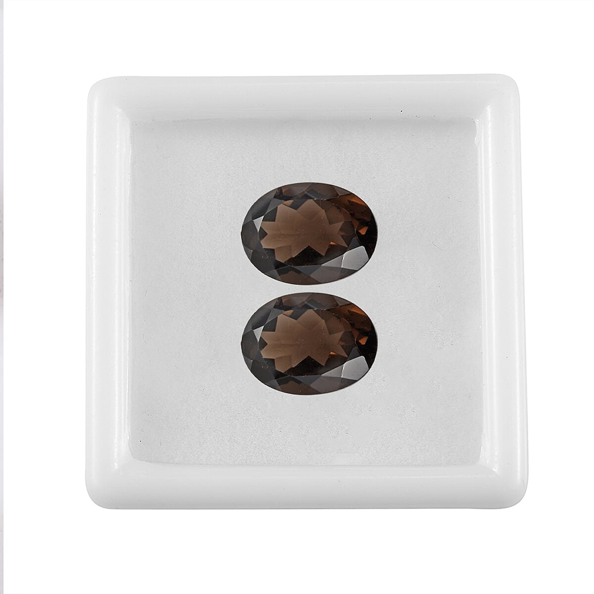 Set of 2 AA Brazilian Smoky Quartz (Ovl 16x12 mm) 15.72 ctw