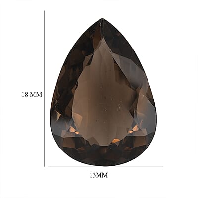 Set of 2 Brazilian Smoky Quartz (Pear 18x13 mm) 16.87 ctw