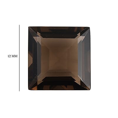 Set of 2 Brazilian Smoky Quartz (Sqr 12 mm) 12.90 ctw