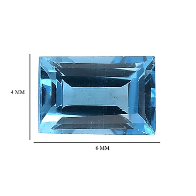 Set of 2 Swiss Blue Topaz (Bgt 6x4 mm) 1.44 ctw