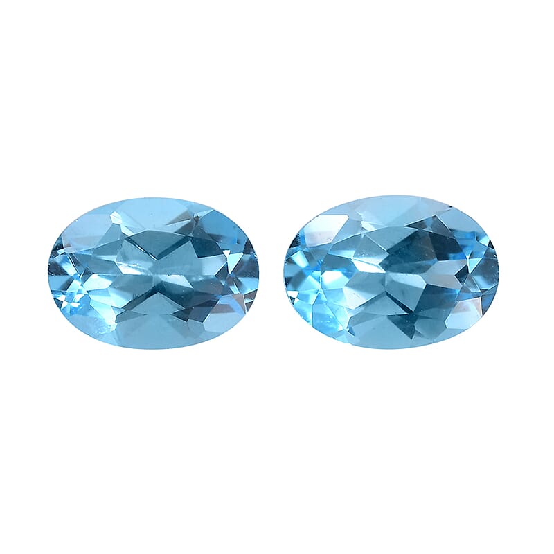 Set of 2 AA Swiss Blue Topaz (Oval 7x5 mm) 1.67 ctw