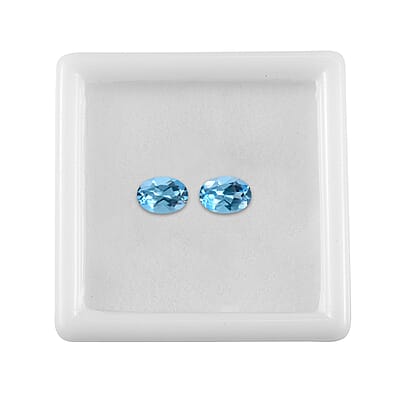 Set of 2 AA Swiss Blue Topaz (Oval 7x5 mm) 1.67 ctw