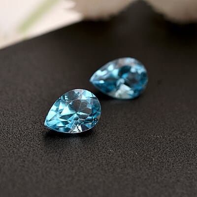 Set of 2 Swiss Blue Topaz (Pear 7x5 mm) 1.49 ctw