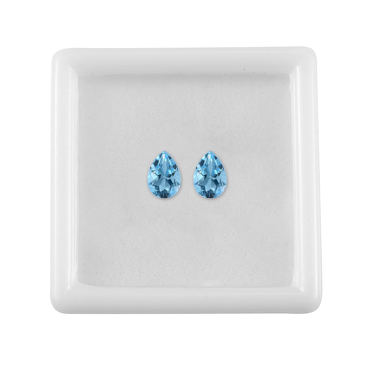 Set of 2 Swiss Blue Topaz (Pear 7x5 mm) 1.49 ctw image number 3