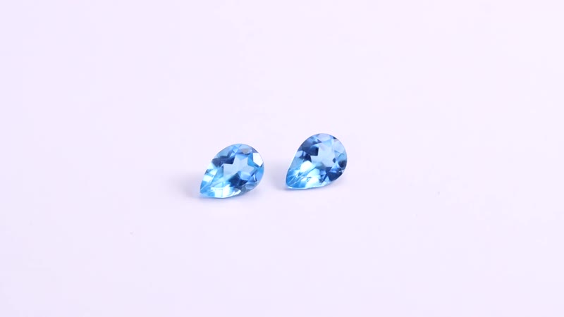Set of 2 AA Swiss Blue Topaz (Pear 7x5 mm) 1.41 ctw Loose Gemstone