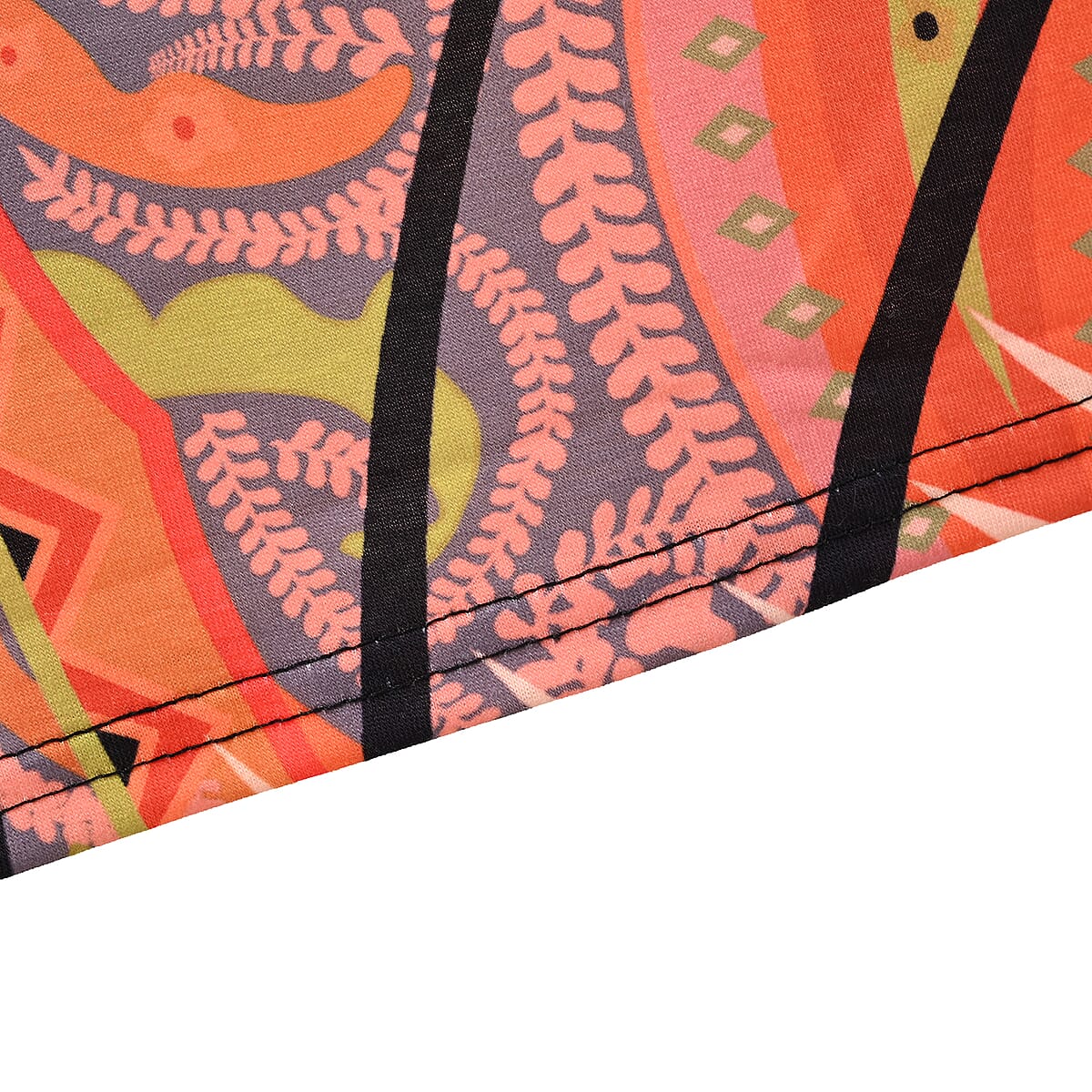 Tamsy Black with Beige Artistic Stripe Knit Shirt with Canvas Bag - One Size Missy image number 3