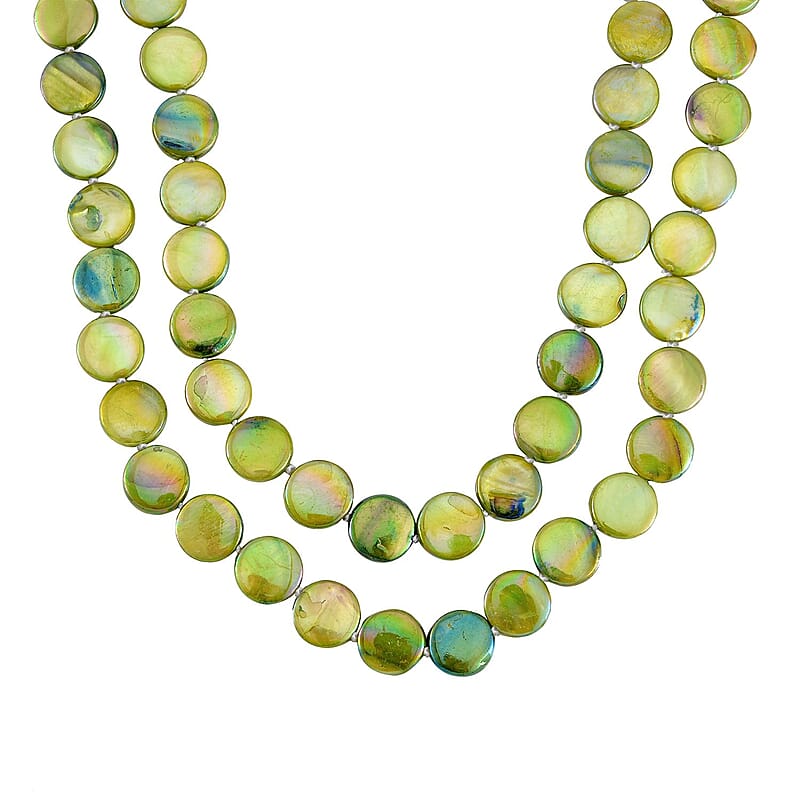 Green Shell 14-16mm Endless Necklace (46 Inches) 424.00 ctw