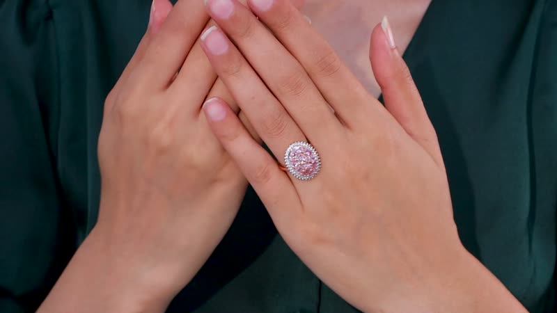 Narsipatnam Pink Spinel, White Zircon Cocktail Ring in 18K Vermeil RG Over Sterling Silver (Size 10.0) 2.60 ctw